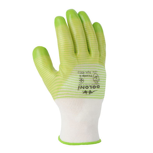 Рабочие перчатки DOLONI 4552  зеленый нейлон с ПВХ покрытием, неполный гладкий облив